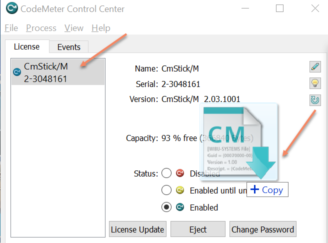 Click OK to confirm license update